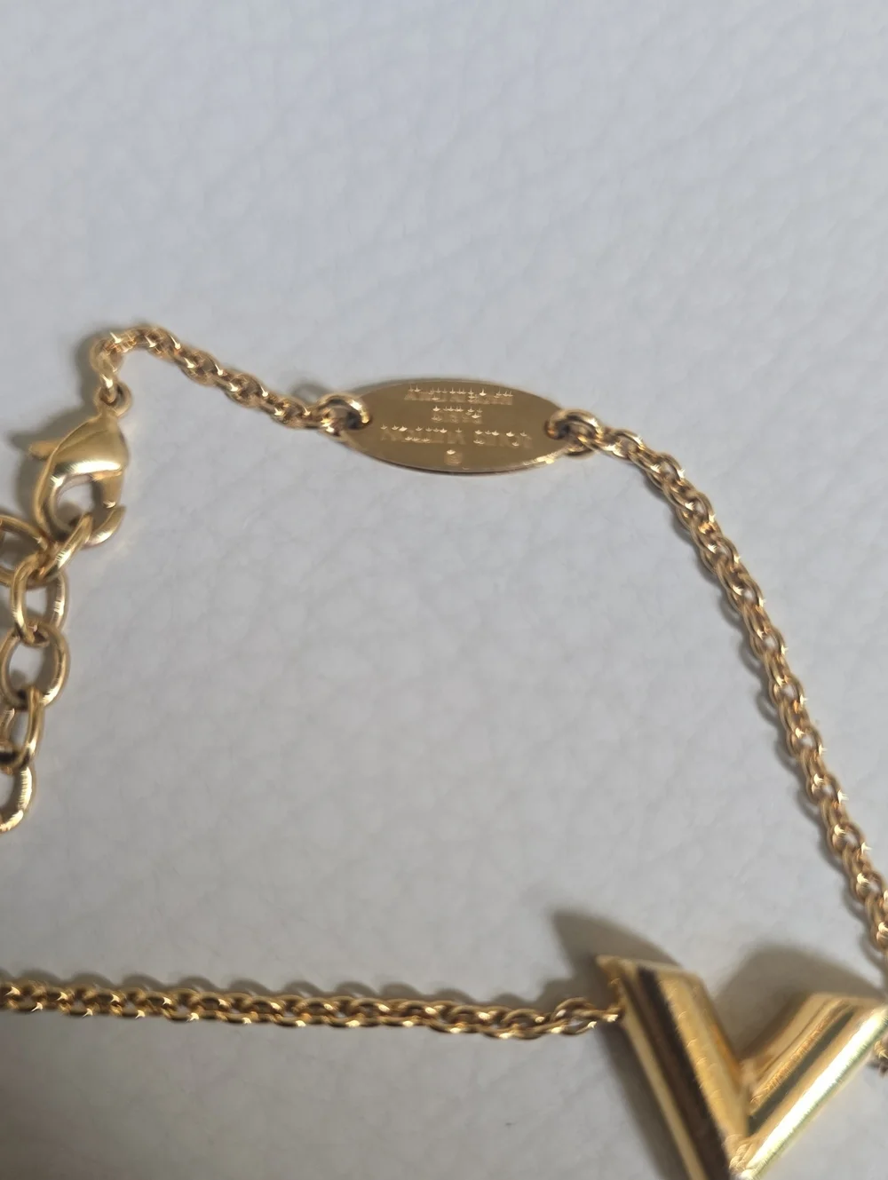 Louis Vuitton Gold V Charm Chain Bracelet